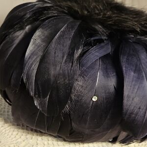Vintage Mr Hi's Classic Black  Purple Tint Wool Feathered Rhinestone Women's Hat